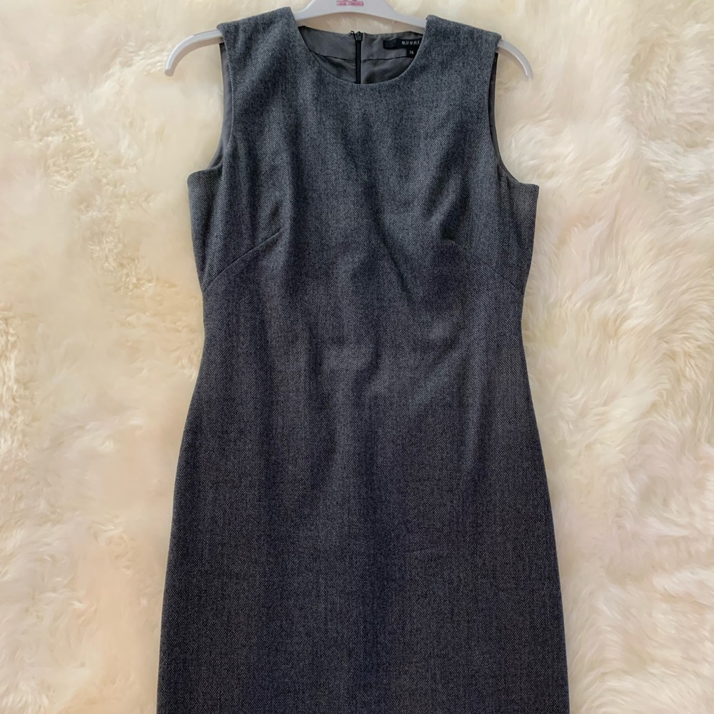 Gucci grey fitted wool sheath dress